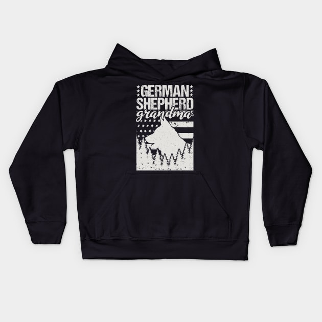 German Shepherd Grandma Kids Hoodie by Tesszero